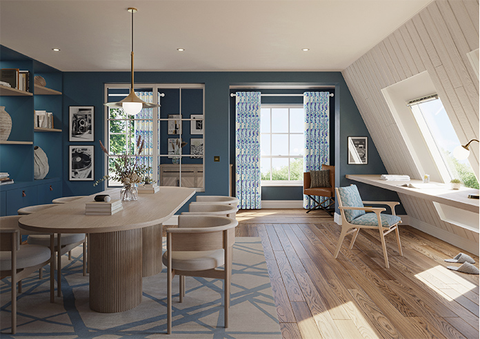 Faded Glamour, China Blue Stripe - Made To Measure Curtains - Image 14